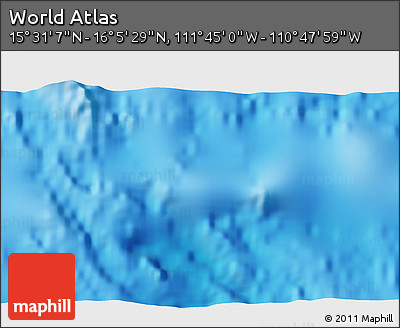 Physical 3D Map of the Area around 15° 48' 18" N, 111° 16' 30" W