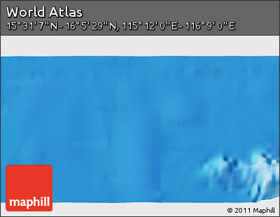 Physical 3D Map of the Area around 15° 48' 18" N, 115° 40' 30" E
