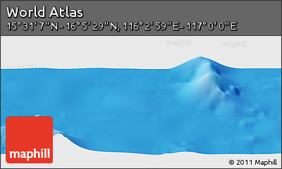 Physical Panoramic Map of the Area around 15° 48' 18" N, 116° 31' 30" E