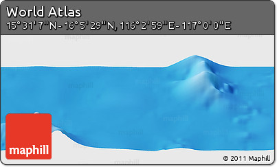 Physical Panoramic Map of the Area around 15° 48' 18" N, 116° 31' 30" E