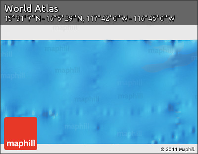 Physical 3D Map of the Area around 15° 48' 18" N, 117° 13' 29" W