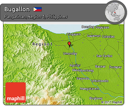 Physical 3D Map of Bugallon