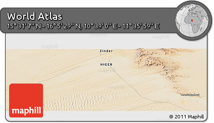 Satellite Panoramic Map of the Area around 15° 48' 18" N, 11° 7' 30" E