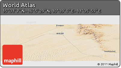 Satellite Panoramic Map of the Area around 15° 48' 18" N, 11° 7' 30" E