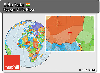 Political Location Map of Béla Yala
