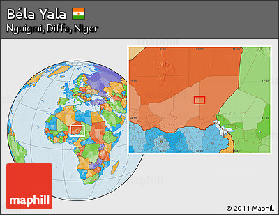 Political Location Map of Béla Yala