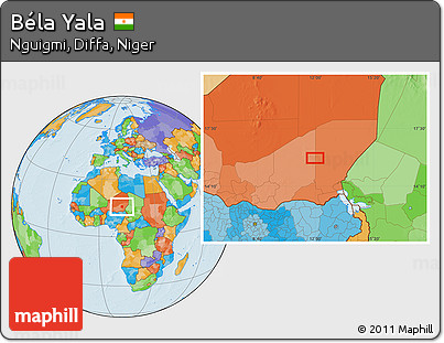 Political Location Map of Béla Yala