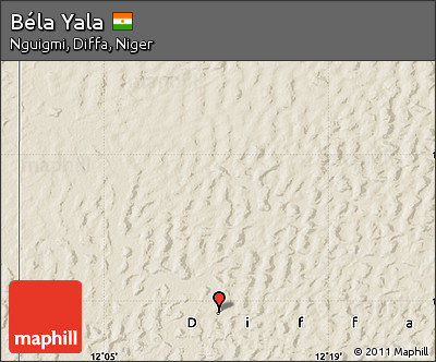 Shaded Relief Map of Béla Yala