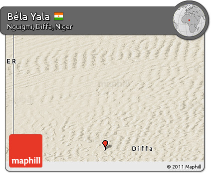 Shaded Relief Panoramic Map of Béla Yala