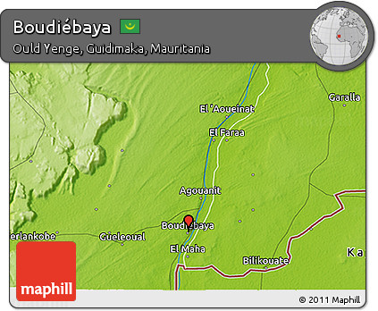 Physical 3D Map of Boudiébaya