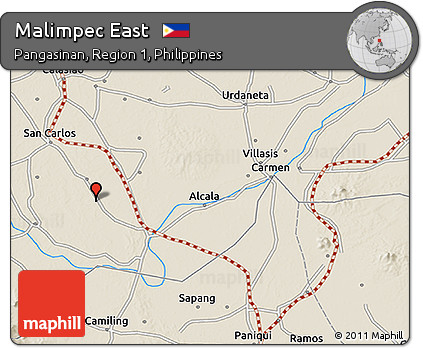 Shaded Relief 3D Map of Malimpec East