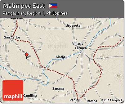 Shaded Relief 3D Map of Malimpec East