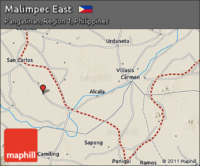 Shaded Relief 3D Map of Malimpec East