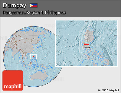 Gray Location Map of Dumpay, hill shading