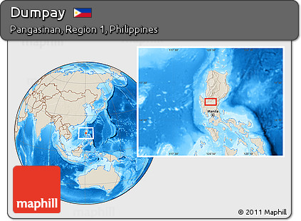 Shaded Relief Location Map of Dumpay