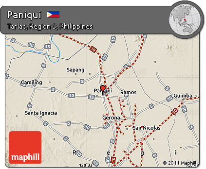 Vicinity Map Of Paniqui Tarlac Free Shaded Relief Map Of Paniqui