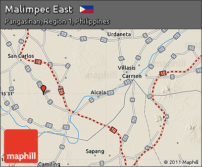 Shaded Relief Map of Malimpec East