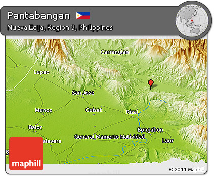 Physical Panoramic Map of Pantabangan
