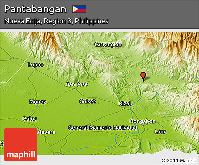 Physical Panoramic Map of Pantabangan