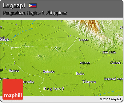 Physical Panoramic Map of Legazpi