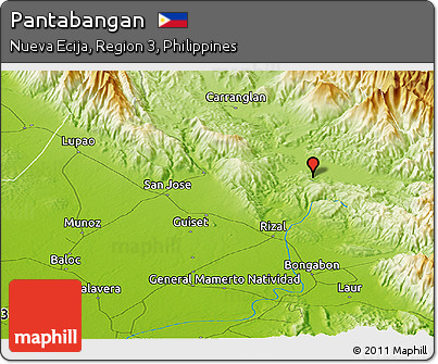 Physical Panoramic Map of Pantabangan