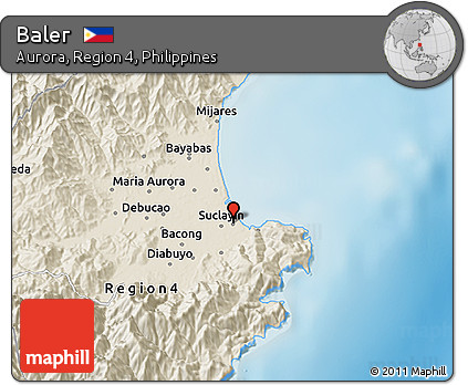 Shaded Relief 3D Map of Baler