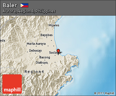 Shaded Relief 3D Map of Baler