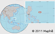 Gray Location Map of the area around 15° 48' 18" N, 125° 52' 30" E