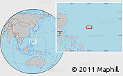 Gray Location Map of the area around 15° 48' 18" N, 126° 43' 29" E
