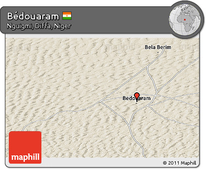 Shaded Relief Panoramic Map of Bédouaram