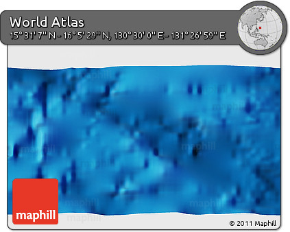 Physical 3D Map of the Area around 15° 48' 18" N, 130° 58' 29" E