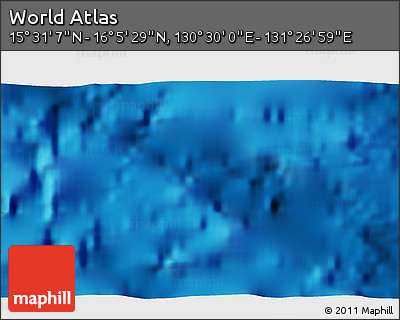 Physical 3D Map of the Area around 15° 48' 18" N, 130° 58' 29" E