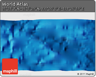 Physical 3D Map of the Area around 15° 48' 18" N, 130° 58' 29" E