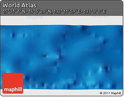 Physical 3D Map of the Area around 15° 48' 18" N, 132° 40' 30" E