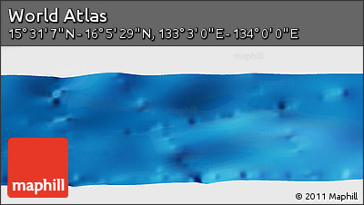 Physical Panoramic Map of the Area around 15° 48' 18" N, 133° 31' 30" E