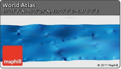 Physical Panoramic Map of the Area around 15° 48' 18" N, 133° 31' 30" E