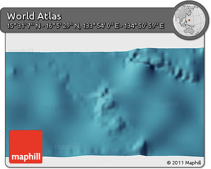 Satellite 3D Map of the Area around 15° 48' 18" N, 134° 22' 30" E