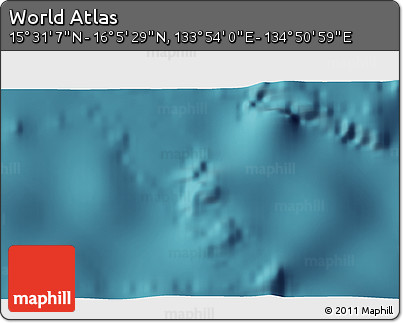 Satellite 3D Map of the Area around 15° 48' 18" N, 134° 22' 30" E