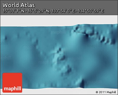 Satellite 3D Map of the Area around 15° 48' 18" N, 134° 22' 30" E