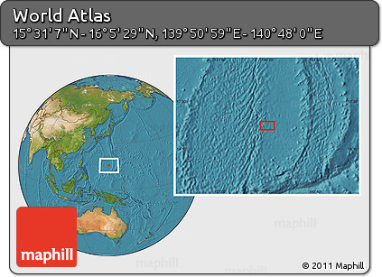 Satellite Location Map of the Area around 15° 48' 18" N, 140° 19' 29" E