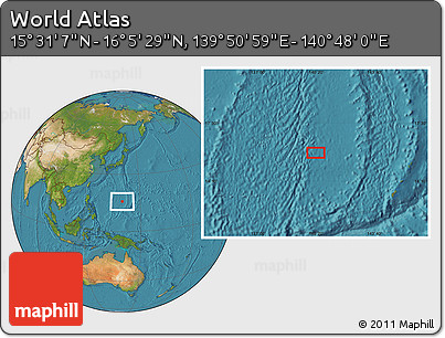 Satellite Location Map of the Area around 15° 48' 18" N, 140° 19' 29" E