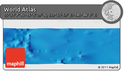 Physical Panoramic Map of the Area around 15° 48' 18" N, 140° 19' 29" E