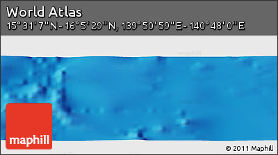 Physical Panoramic Map of the Area around 15° 48' 18" N, 140° 19' 29" E