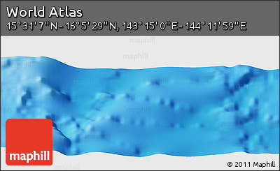 Physical Panoramic Map of the Area around 15° 48' 18" N, 143° 43' 29" E