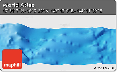 Physical Panoramic Map of the Area around 15° 48' 18" N, 143° 43' 29" E