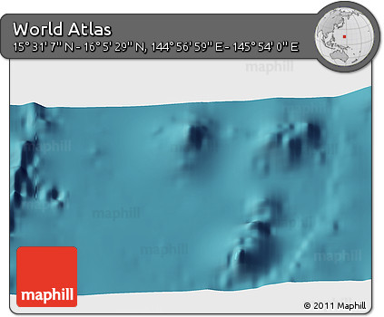 Satellite 3D Map of the Area around 15° 48' 18" N, 145° 25' 30" E