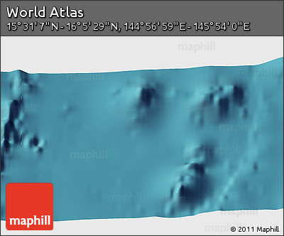 Satellite 3D Map of the Area around 15° 48' 18" N, 145° 25' 30" E