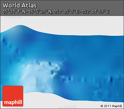 Physical 3D Map of the Area around 15° 48' 18" N, 152° 13' 29" E