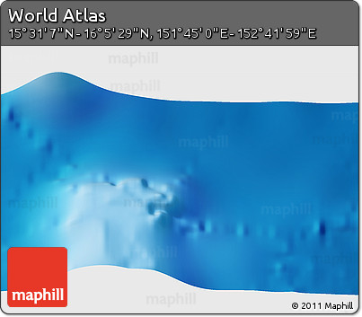 Physical 3D Map of the Area around 15° 48' 18" N, 152° 13' 29" E