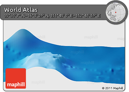 Physical Panoramic Map of the Area around 15° 48' 18" N, 152° 13' 29" E